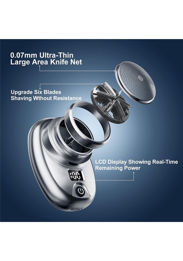 Xiaaokeji Mini Tıraş Makinesi, Lcd Ekranlı Erkekler İçin Elektrikli Tıraş Makinesi