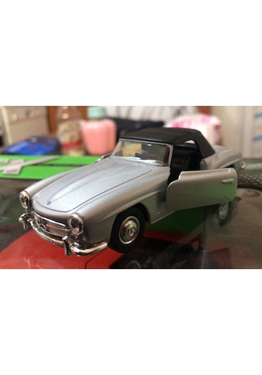 Model Metal Araba 1/36 Çek Bırak 1955 Gri Mercedes Benz 190sl