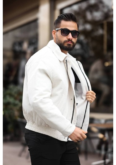 Unisex Yeni Sezon Kapitone Dolgulu Oversize Vintage Beyaz Kadife