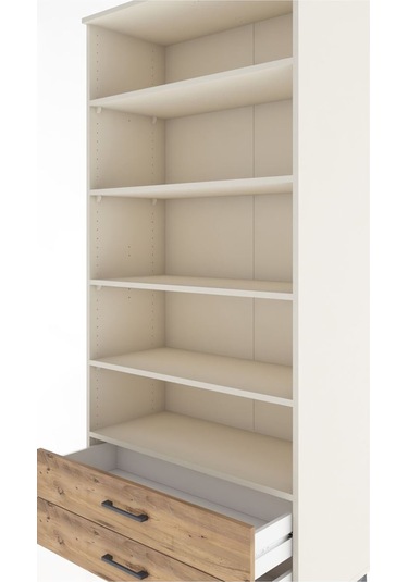 Hyperion Dolap 5 Raflı 2 Çekmeceli 88x44x195 Aytaşı-çam Aytaşı
