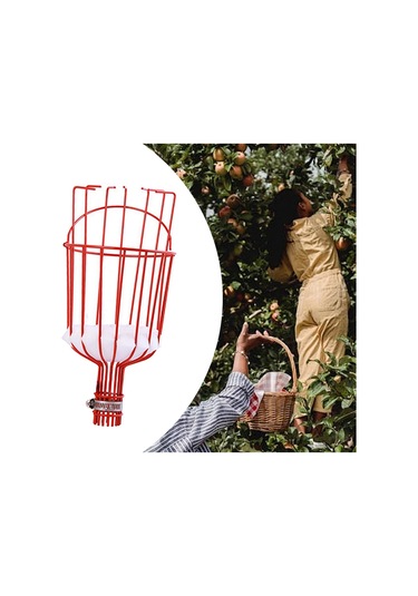 Homyl Meyve Toplama Sepeti Pratik Tutma Uzanma Aracı Kırmızı
