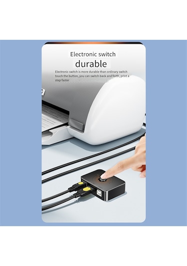 Sointeresting Usb Yazıcı Paylaşım Cihazı 2 Port Usb2.0 Seçici Yazıcı Paylaşım Çevre Birimi Yazıcı İçin Usb Ayırıcı Paylaşım Yazıcısı
