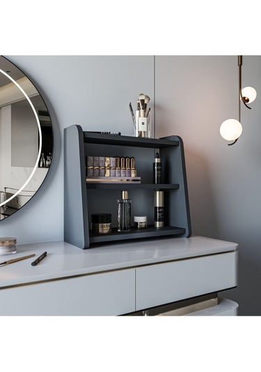 Alpa Ev Mobilya 3 Katlı Tezgah Üstü Organizer, Modern Mutfak Rafı Ve Çok Amaçlı Düzenleyici Antrasit