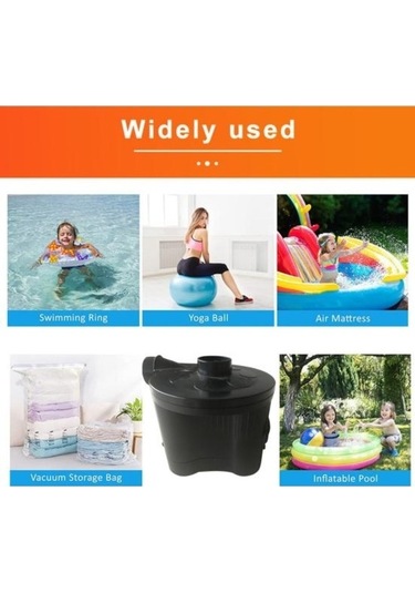 Novahub 4d Pil Hava Pompası - Taşınabilir 3 Nozullu Hava Yatağı Pompası - Siyah - Hızlı Şişirme Hava Yatağı Pompası Siyah