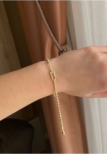 Dorika Toplu Tiffany Desen Bileklik Altın