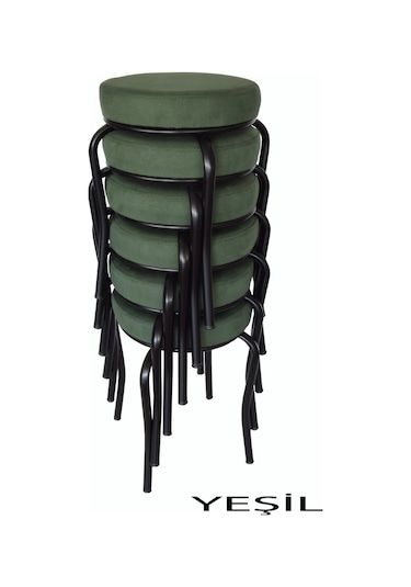 Tabure(Siyah Ayaklı) (6 Adet) - Mutfak Balkon Tabur...