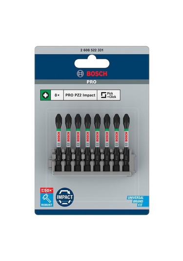 Professional Accessories 2608522331-tornavida Ucu "set" Impact Control Pz2 50 Mm 8-parça, 0 W, 0 V