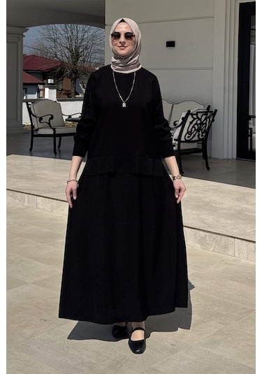 Rabia Şamlı İpek Modal Takım Siyah Çok Renkli