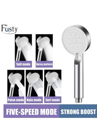 Qianfan Glee Turbo 5 Fonksiyonlu Duş Seti - Yüksek Basınçlı Duş Krom