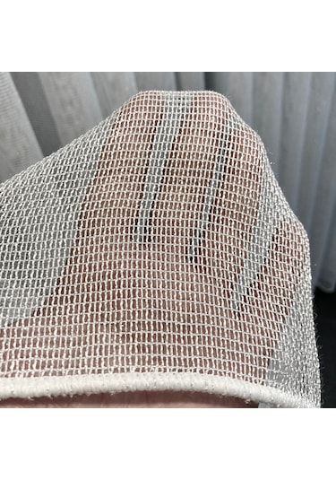 Perdefony Simli Çelik Düz Tül Perde Parlak Gramajlı Tül Ekru