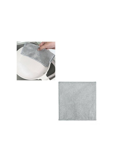 Kangvka Gümüş Tel İki Yönlü Temizlik Bezi - Yağ Tutmayan, Suyu İçeren, Fırça Ve Tabak Temizleyici - 20x20cm 10 Adet