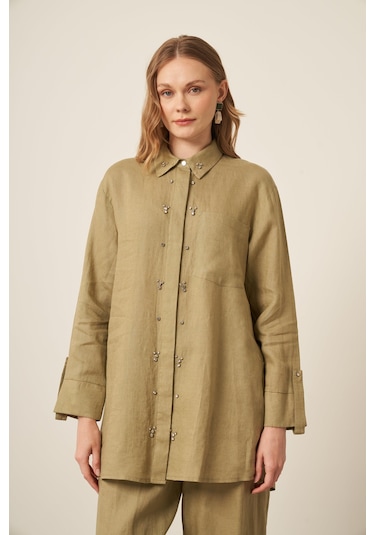 Ftz Women Kadın Ham Keten Takım Çağla 31115 Çağla