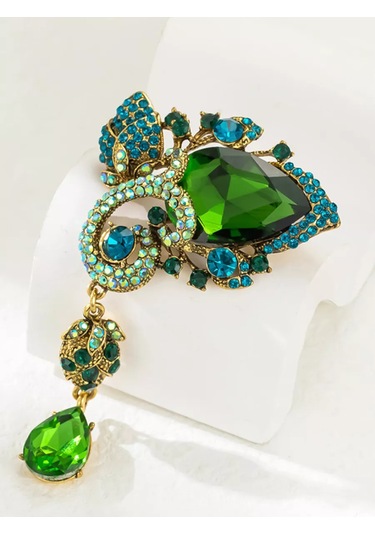 Beautiful Detail Orijinal Büyük Broş 186934795 Yeşil