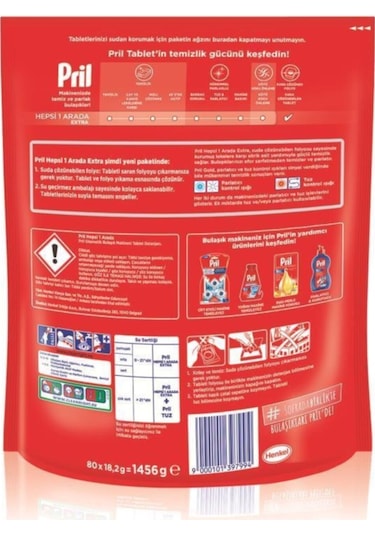 Pril Hepsi Bir Arada E x tra 80 Yıkama Bulaşık Makinesi Deterjanı Tableti