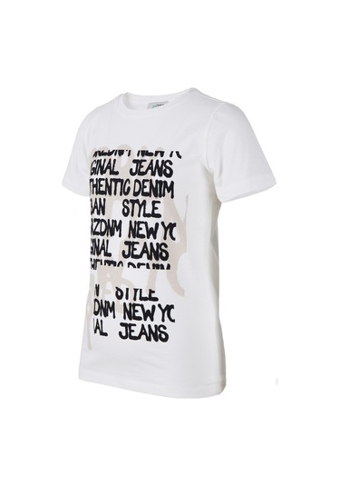 Brz Kids Baskılı Erkek Çocuk Kısa Kollu T-Shirt Ekru (534370129) Ekru
