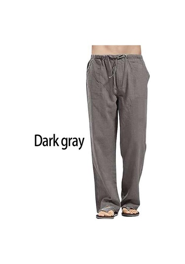 Erkek Nature Pamuk Keten Pantolon Yaz Pantolon 5xl Rahat Erkek Düz Elastik Bel Düz Bol Pantolon Koyu Gri Erkek Nature Pamuk Keten Pantolon Yaz Pantolon 5xl Rahat Erkek Düz Elastik Bel Düz Bol Pantolon Koyu Gri