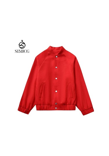 Kadın Beyzbol Ceketi Kırmızı