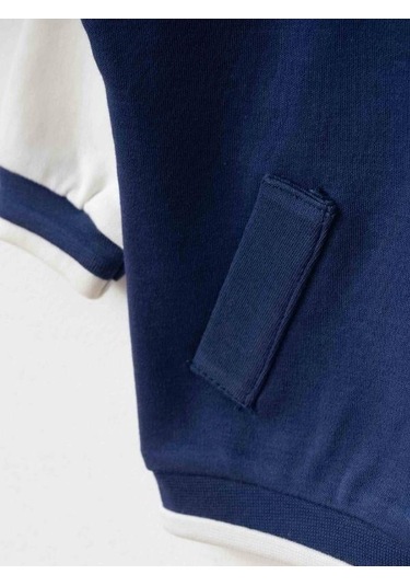 Erkek Bebek Organik Pamuklu İnce Mevsimlik Bomber Ceket-16172 Lacivert