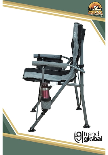 Oslo Lüks Katlanabilir Kamp Sandalyesi Gri