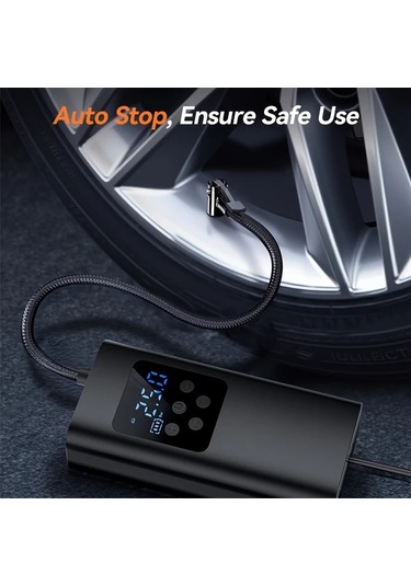 Primepickings Siyah Portable Kablolu Led Işıklı Şişirme Cihazı 150 Psı Hava Kompresörü 36v Araçlar Ve Yol Yardımı İçin