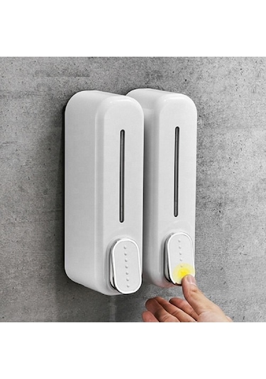 350 Ml Kapasiteli Manuel Sıvı Sabunluk Basmalı Model Duvara Askıl
