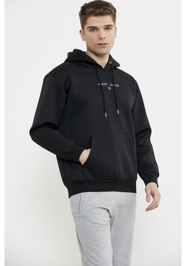 Sementa Oversize Kapüşonlu Sweatshirt - Siyah Siyah