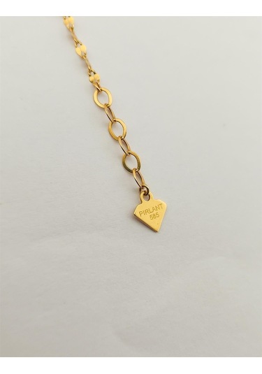 Pırlant Kalpli Boomerang Altın Bileklik