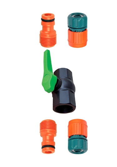 Bahçe Hortumu Jaklı Vana Bağlantı Seti 1/2" Yarım Parmak