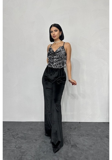 Ahes Shopping Gümüş Askılı Degaje Bluz Gümüş