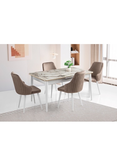 1012 Mdf Mutfak Masa Takımı Beyaz