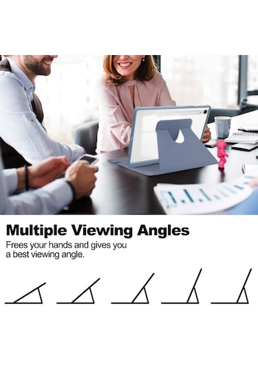 Samsung Galaxy Uyumlu Tab S9 Fe 360 Rotasyon Klavye İle Şeffaf Akıllı Deri Kılıf