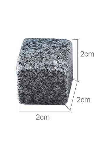 Ulzyvf 9'lu Viski Taşları Seti - Ahşap Kutulu, Kokusuz Granit Soğutma Taşları Gri Gri