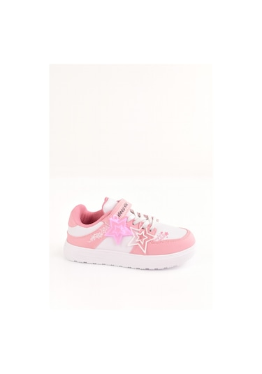 Kız Çocuk Yıldız Detaylı Sneaker Ayakkabı Pembe