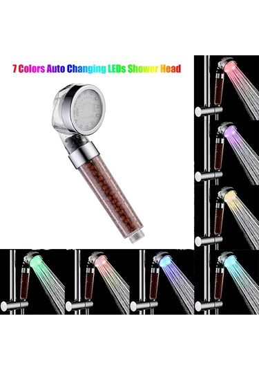 Hangfox Led Duş Başlığı 4 Led Işık 7 Renk Otomatik Değişim Su Akışı Tetiklemeli Abs Malzeme Standart Bağlantı Uyumlu Diğer