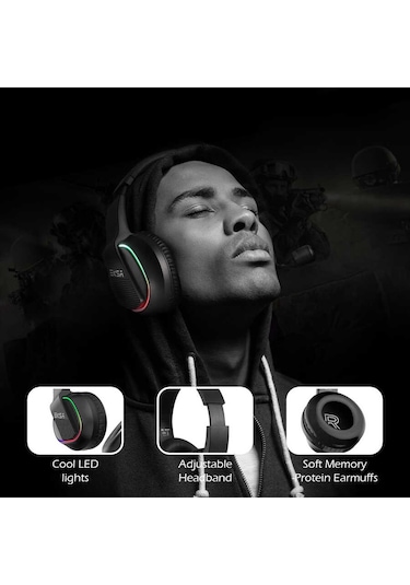 Eksa E400 Gaming Kulaklık Oyuncu Kulaklığı 3D Surround RGB Led 3.5 mm & Çıkarılabilir Mikrofon - ZORE-257904