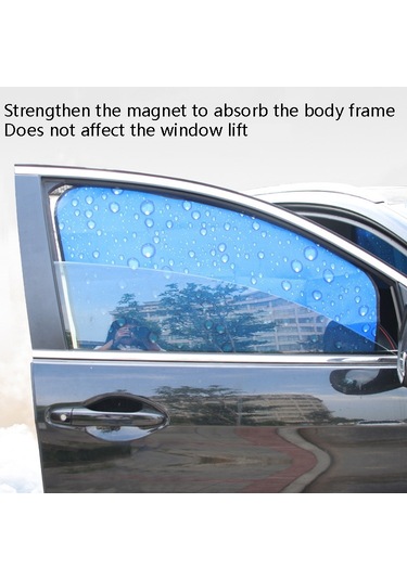 R-2938 Tek Katlı Güneş Koruma Manyetik Araç Perdesi Araç Su Damlası Güneşlik Mavi Sol