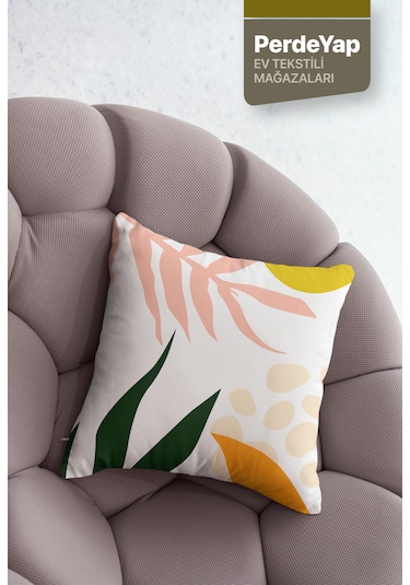 Tropikal Orman Çiçekleri Desenli 4lü Kırlent Kılıfı