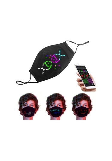 Wezone Bluetooth Bağlantılı Rgb Led Maske - Çok Dilli Yazı & Animasyon Desteği 113 Karakter