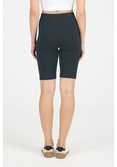 Malabadi Kadın Füme Penye Modal Yüksek Bel Sporcu Biker Tayt 1911 Füme