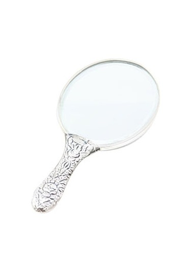 Altın Sepeti GA040 Laleli Gümüş El Aynası Büyük Boy