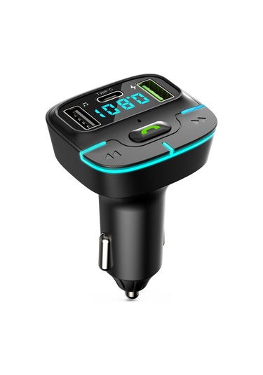 Araba Bluetooth Mp3 Çalar Ortam Işığı Şarj Cihazı Siyah