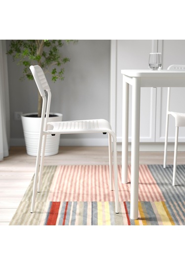 Plastik Sandalye, Beyaz Renk Meridyendukkan Salon-mutfak Sandalyesi