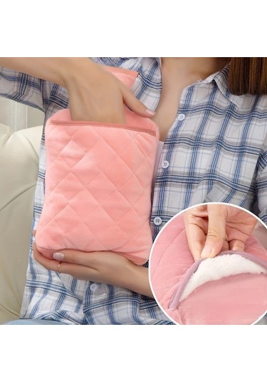 Willowhaven Kahverengi 2000ml Sıcak Su Torbası Kalın Puşet Kılıflı Karın Isıtıcı El Isıtıcı Kahverengi