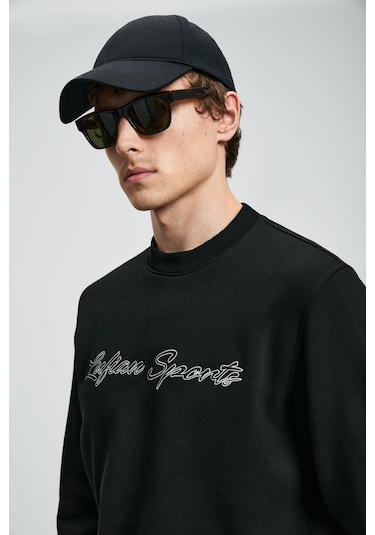 Lufian Erkek Loved Sweatshirt 112030170 Siyah Siyah