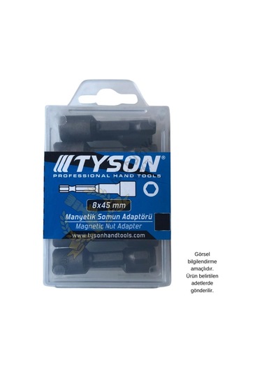 Kupa Tyson Manyetik Somun Sıkma Adaptörü - 8 Mm. - 4.5 Cm. - 2 Adet