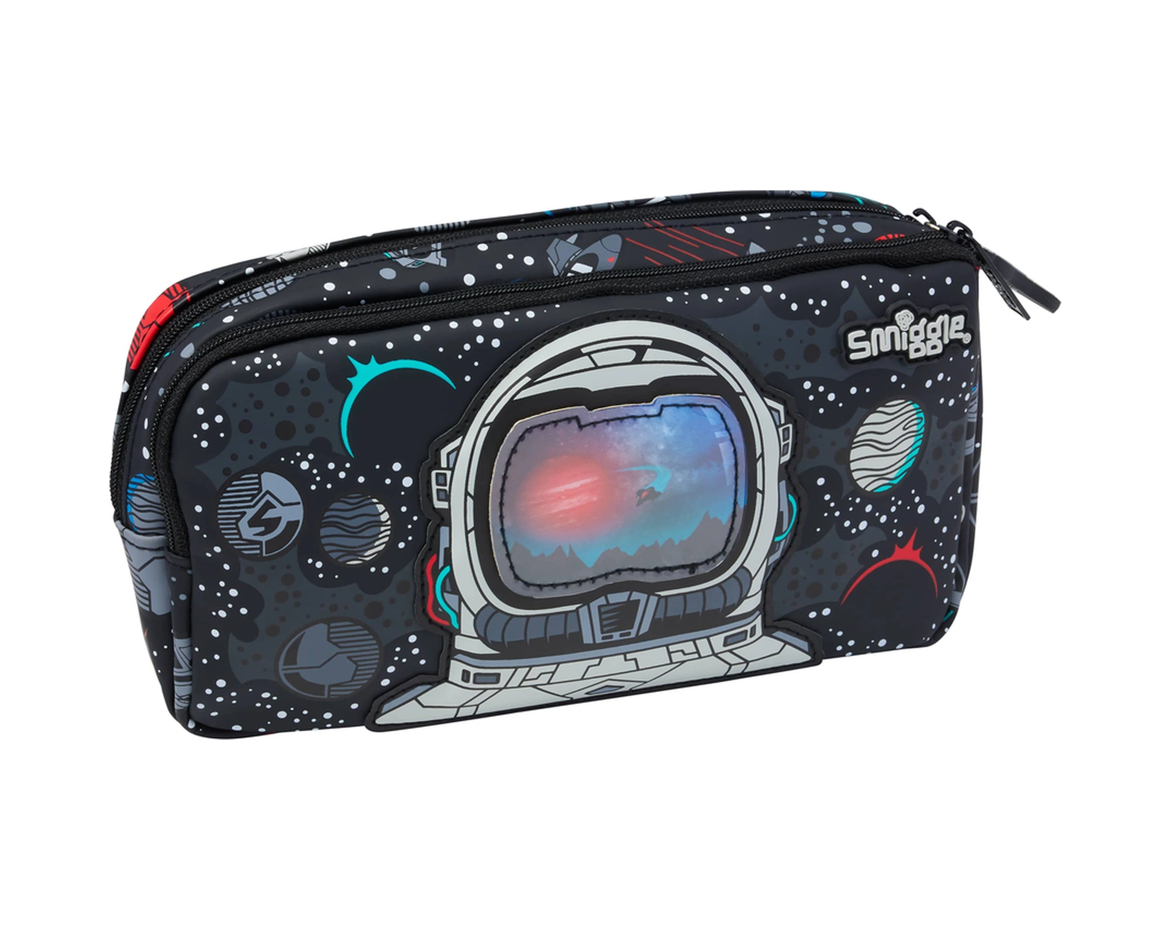 Smiggle - Eclipse Çift Gözlü Kalem Kutusu Desenli