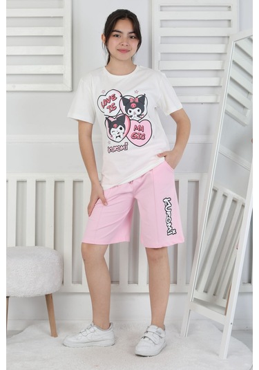 Love Is Kız Çocuk Üst Süprem Alt 2 İp Şort Takım Pembe