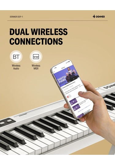 Donner Dep-1 Taşınabilir Dijital Piyano Beyaz