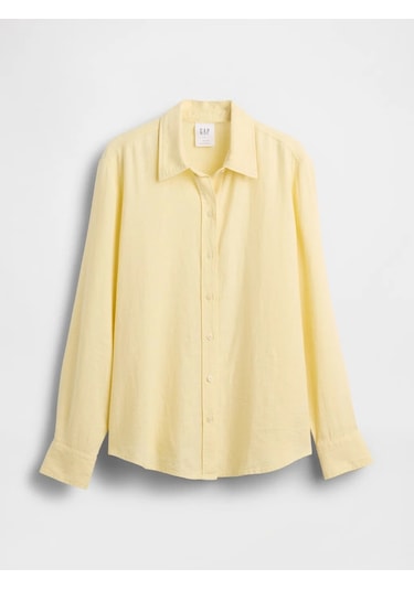 Gap V-lınen Easy Shırt Sarı