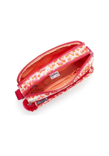 Kıplıng Abanu M Orta Boy Omuz Çantası Pembe Latın Cheetah Pembe